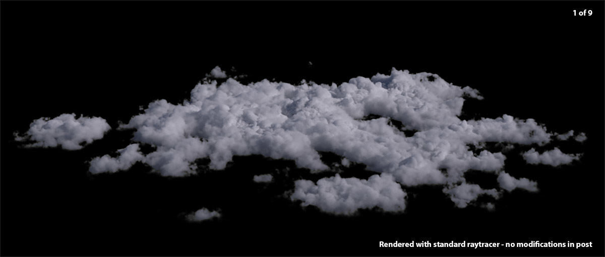 Nine high quality Cloud clusters in VDB 3D model_1