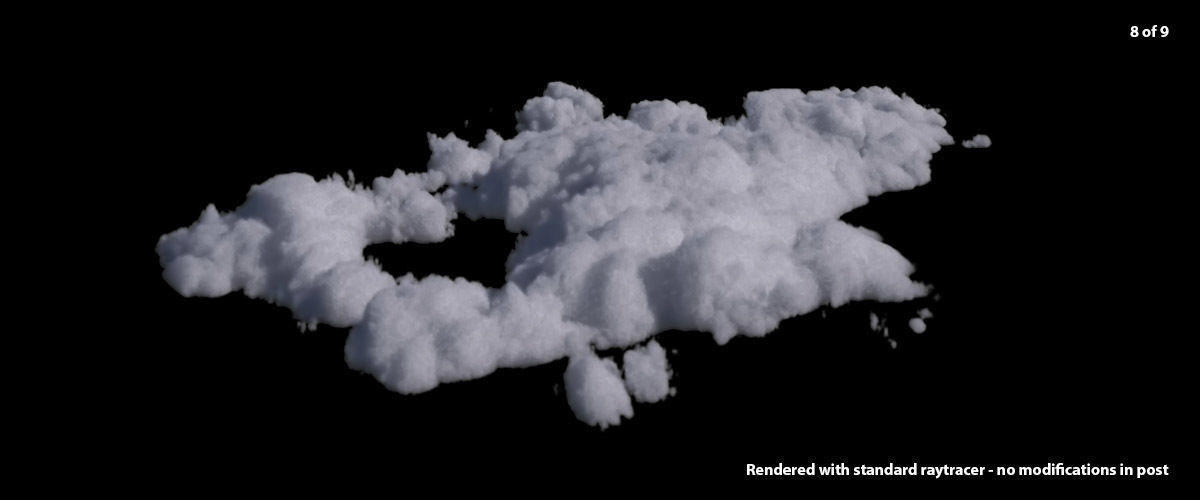 Nine high quality Cloud clusters in VDB 3D model_8