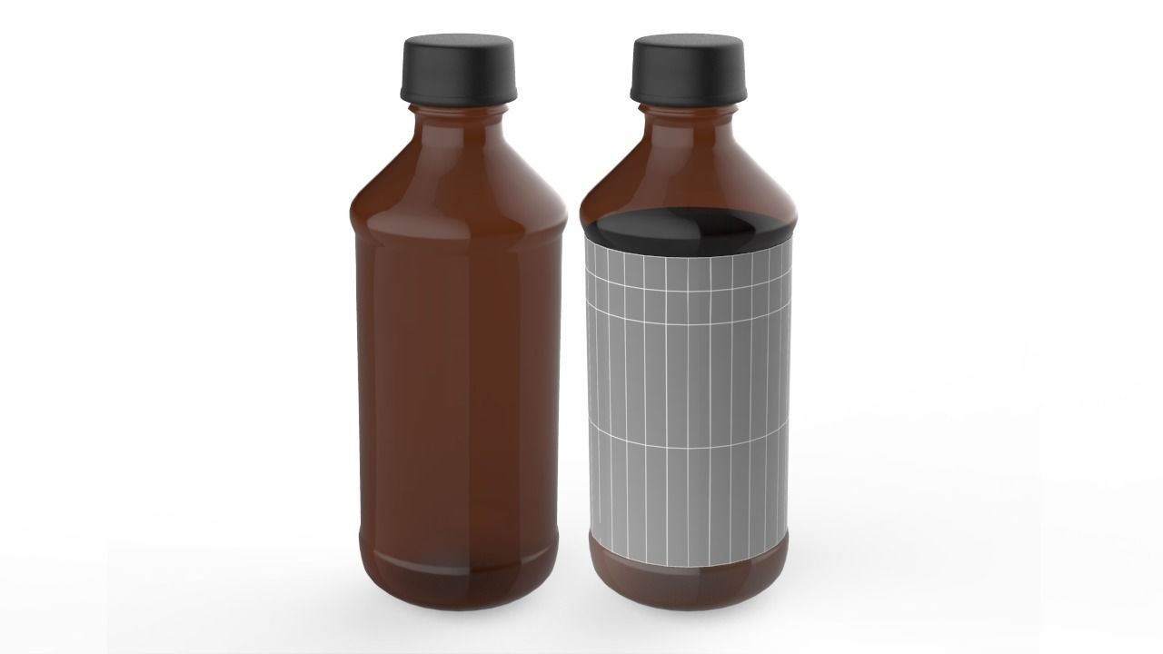 Medicine Bottle Low-poly 3D model_1