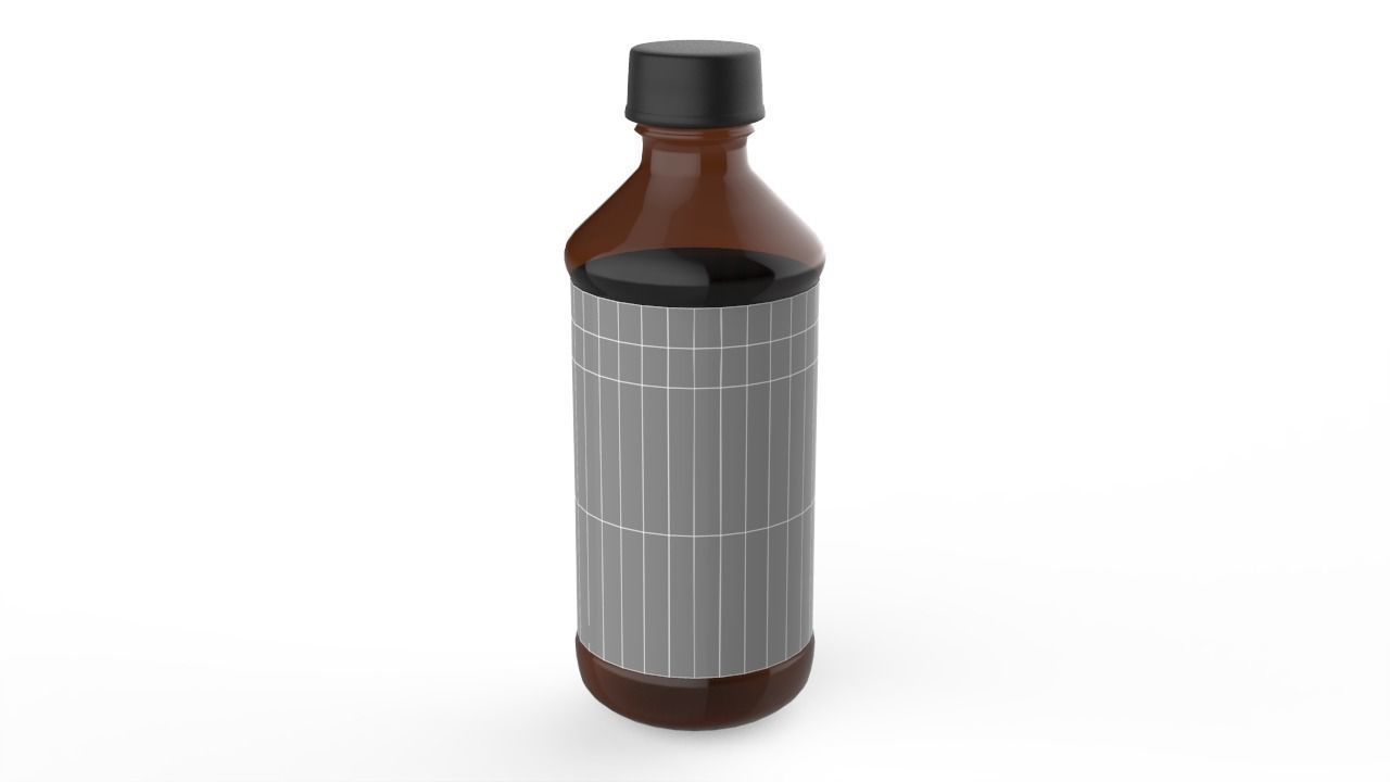 Medicine Bottle Low-poly 3D model_2