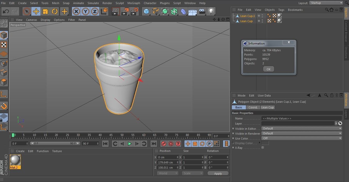 Lean Cup Low-poly 3D model_9