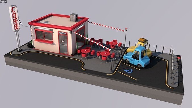 Cafe building 3D model
