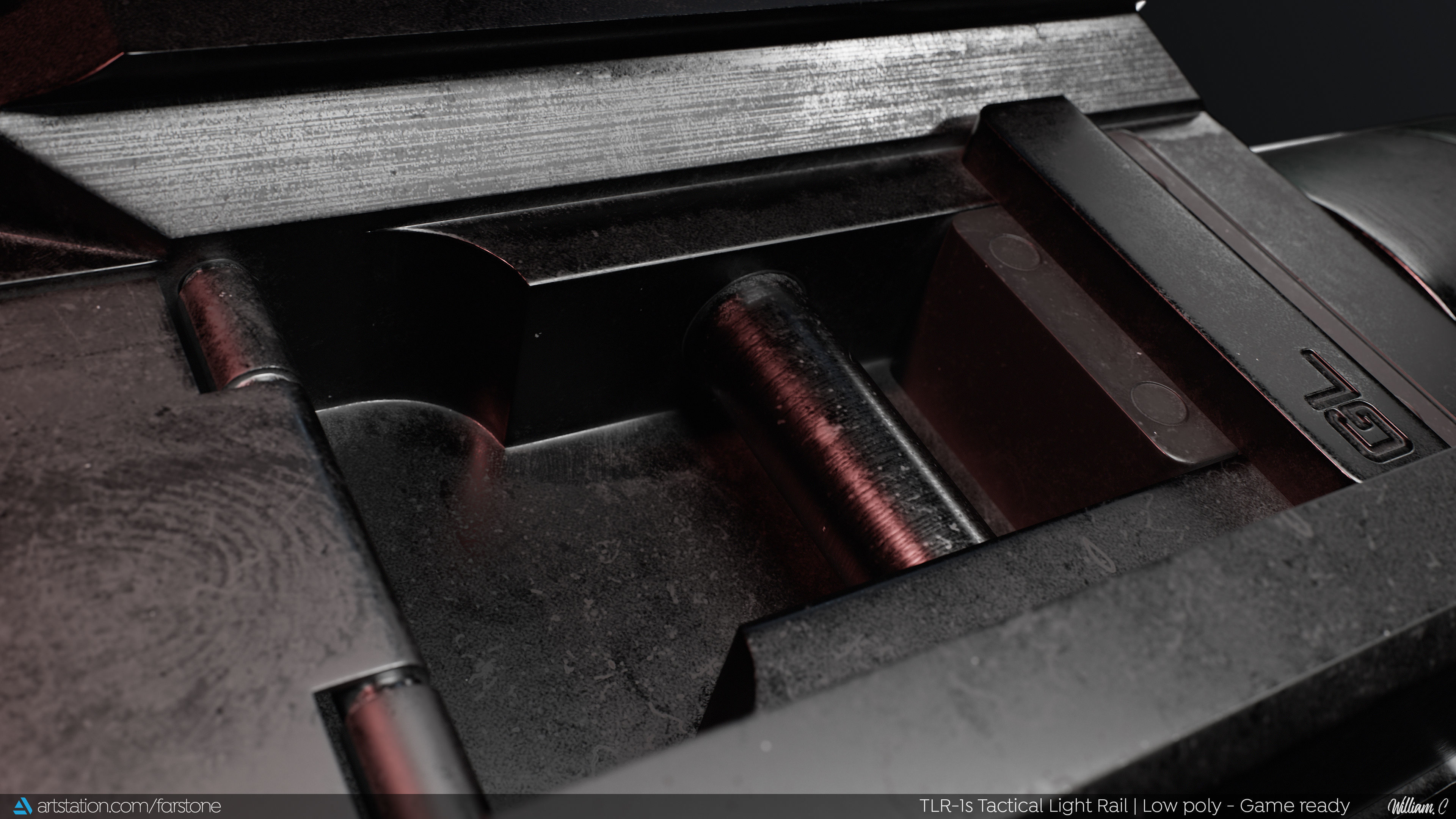 TLR-1s Tactical Light Accessory -  Game Ready - PBR - Low Poly Low-poly 3D model_5