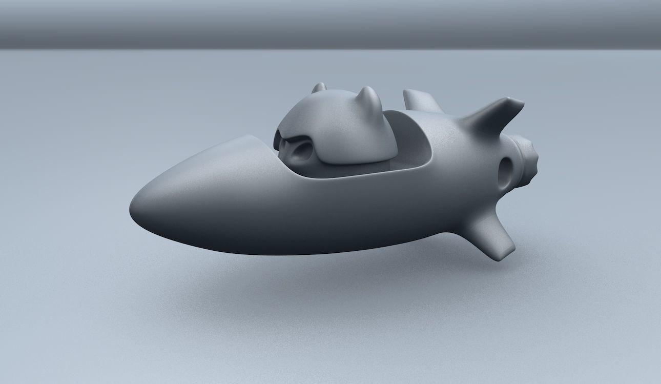 Rocket 1 Cartoon Keychain  3D print model_7
