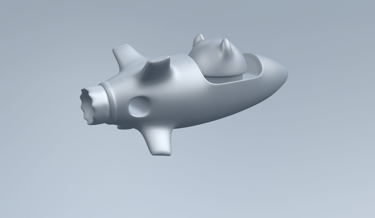 Rocket 1 Cartoon Keychain  3D print model_6