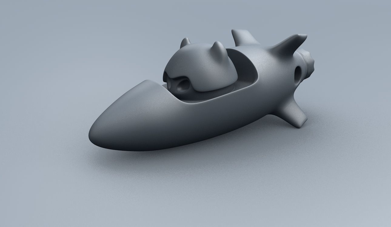 Rocket 1 Cartoon Keychain  3D print model_11