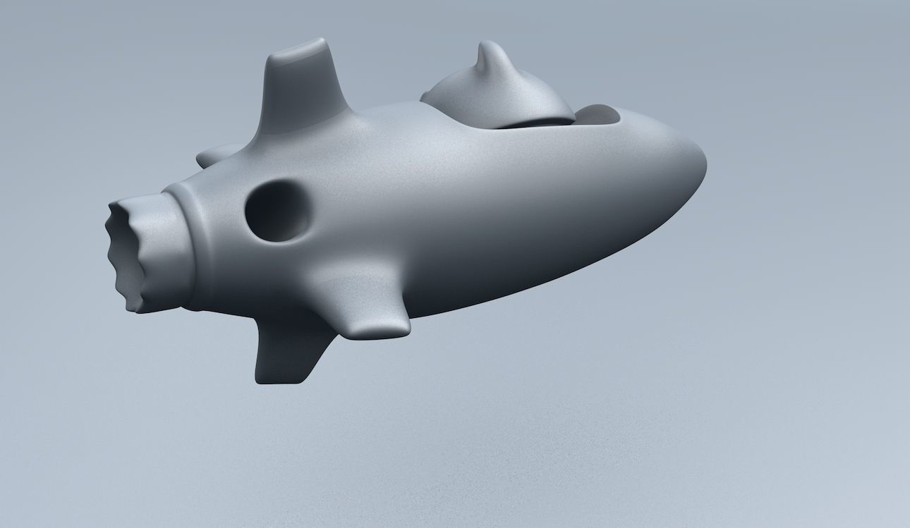 Rocket 1 Cartoon Keychain  3D print model_8