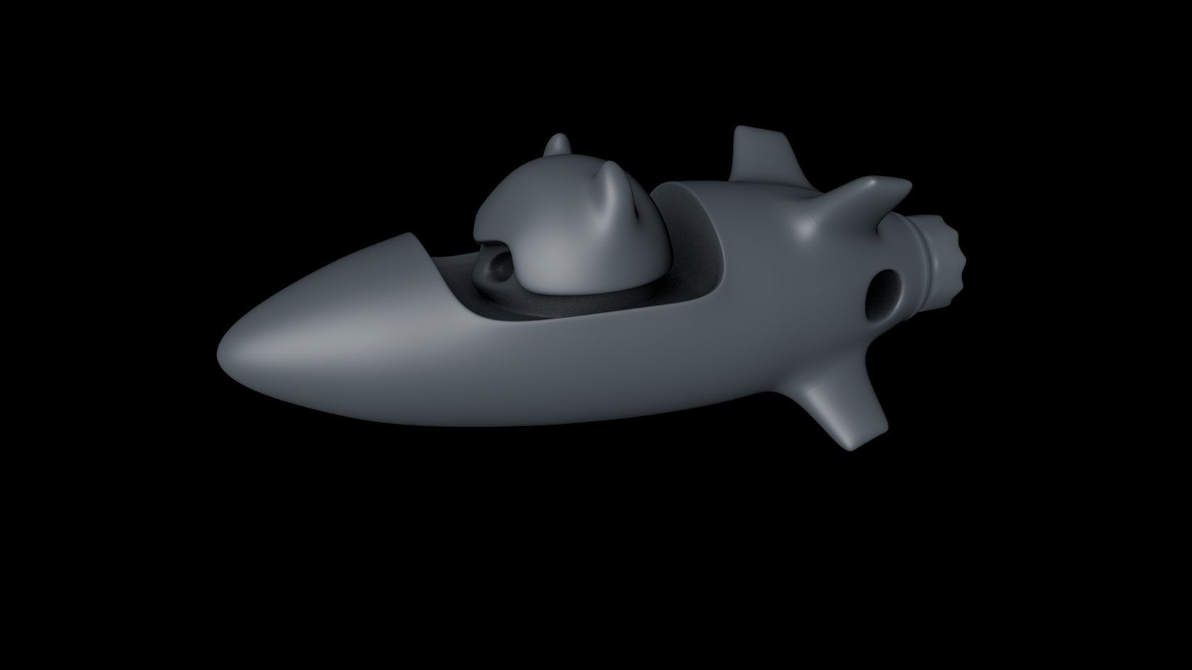 Rocket 1 Cartoon Keychain  3D print model_1
