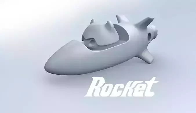 Rocket 1 Cartoon Keychain  3D print model