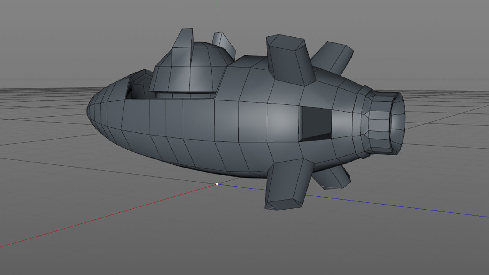 Rocket 1 Cartoon Keychain  3D print model_3