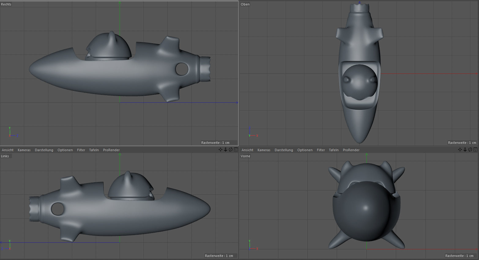Rocket 1 Cartoon Keychain  3D print model_12