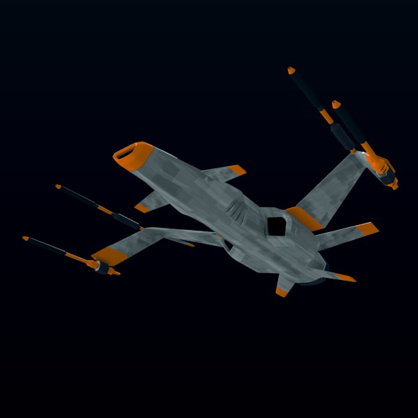 Spacecraft fighter 3D model_2