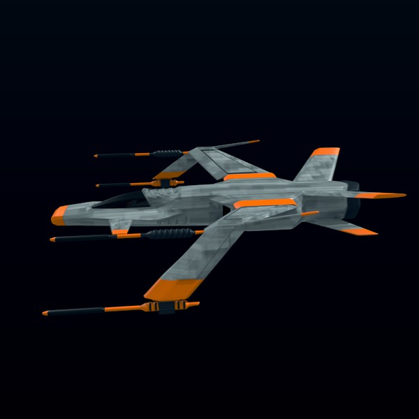 Spacecraft fighter 3D model_7