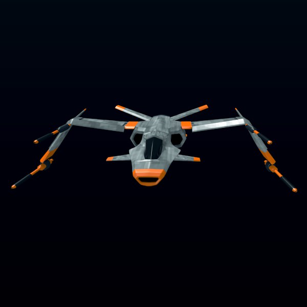Spacecraft fighter 3D model_4
