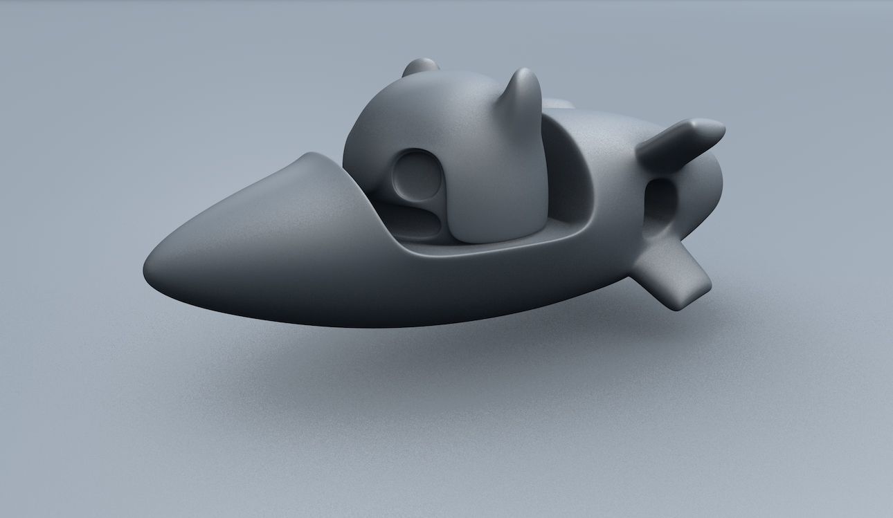 Rocket 2 Cartoon Keychain 3D print model_8