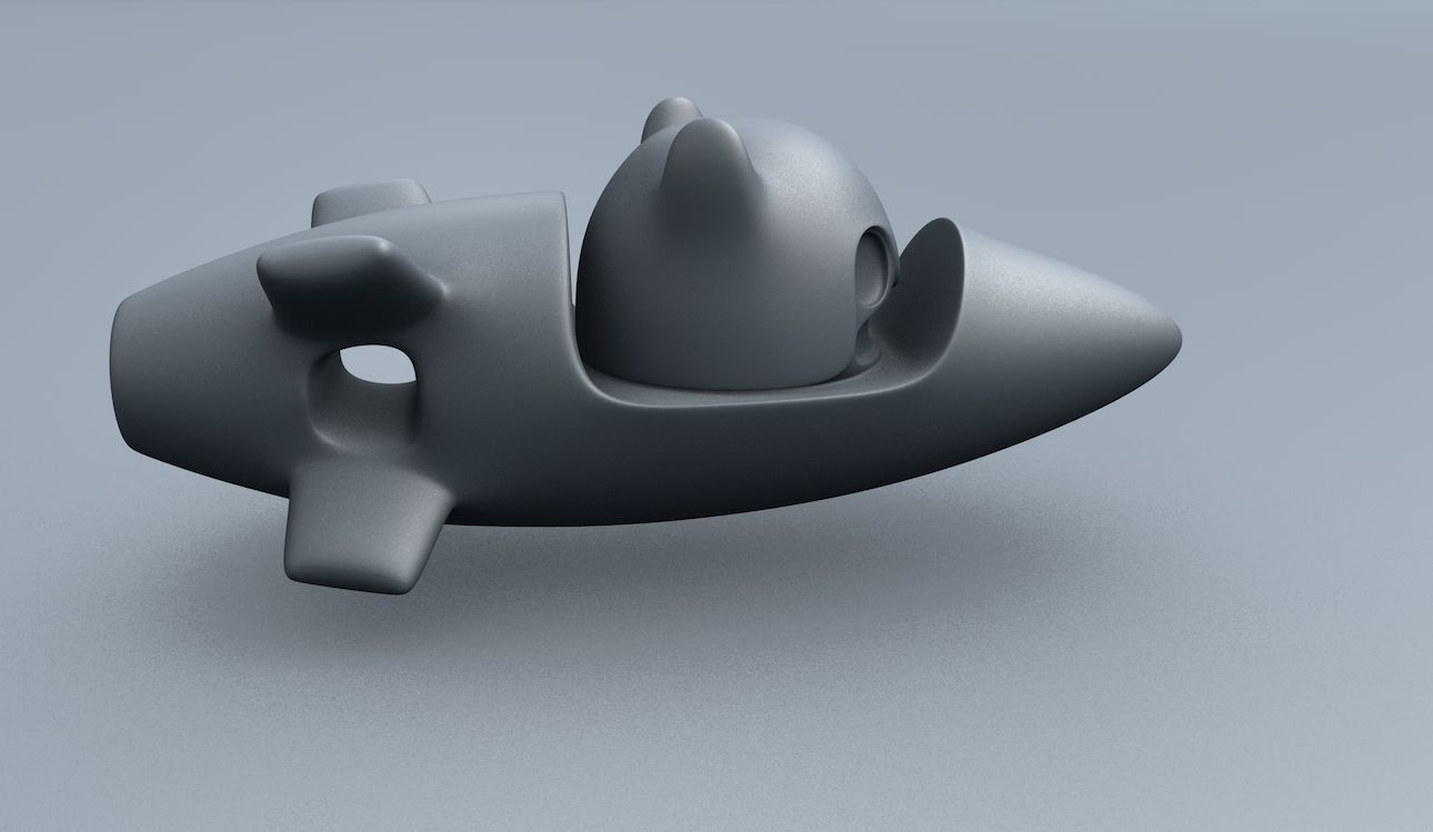 Rocket 2 Cartoon Keychain 3D print model_7