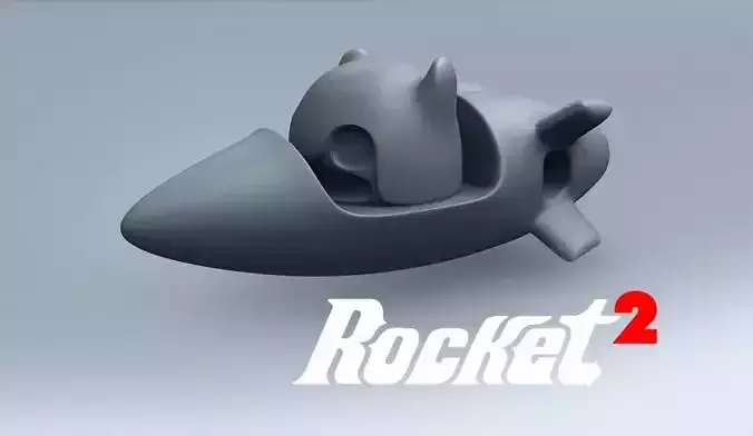 Rocket 2 Cartoon Keychain