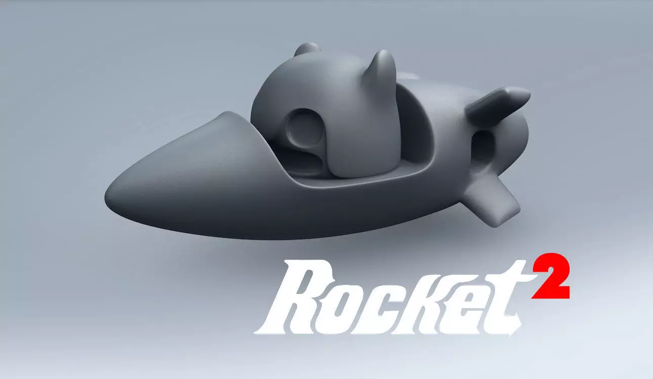 Rocket 2 Cartoon Keychain 3D print model_0