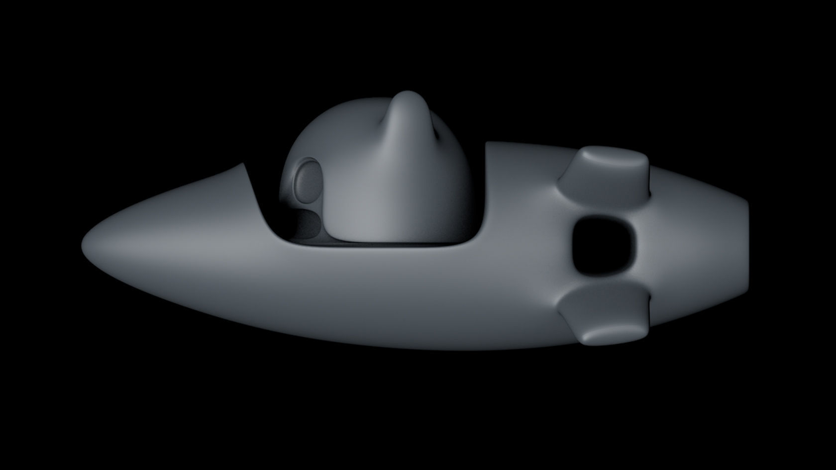 Rocket 2 Cartoon Keychain 3D print model_2