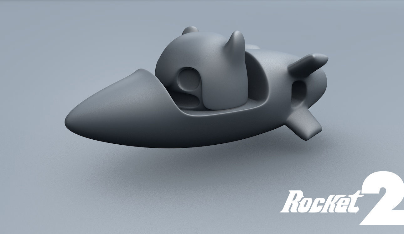 Rocket 2 Cartoon Keychain 3D print model_10