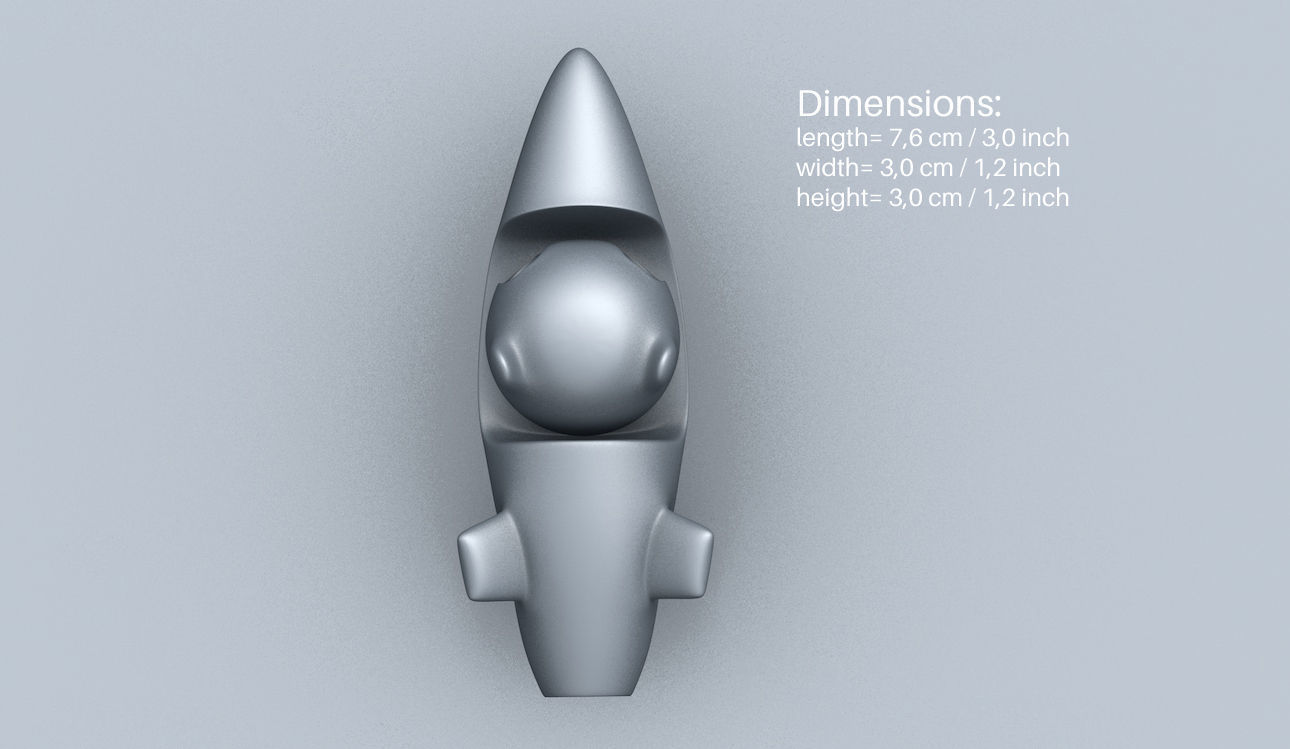 Rocket 2 Cartoon Keychain 3D print model_6