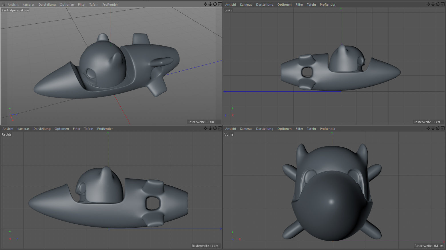 Rocket 2 Cartoon Keychain 3D print model_3