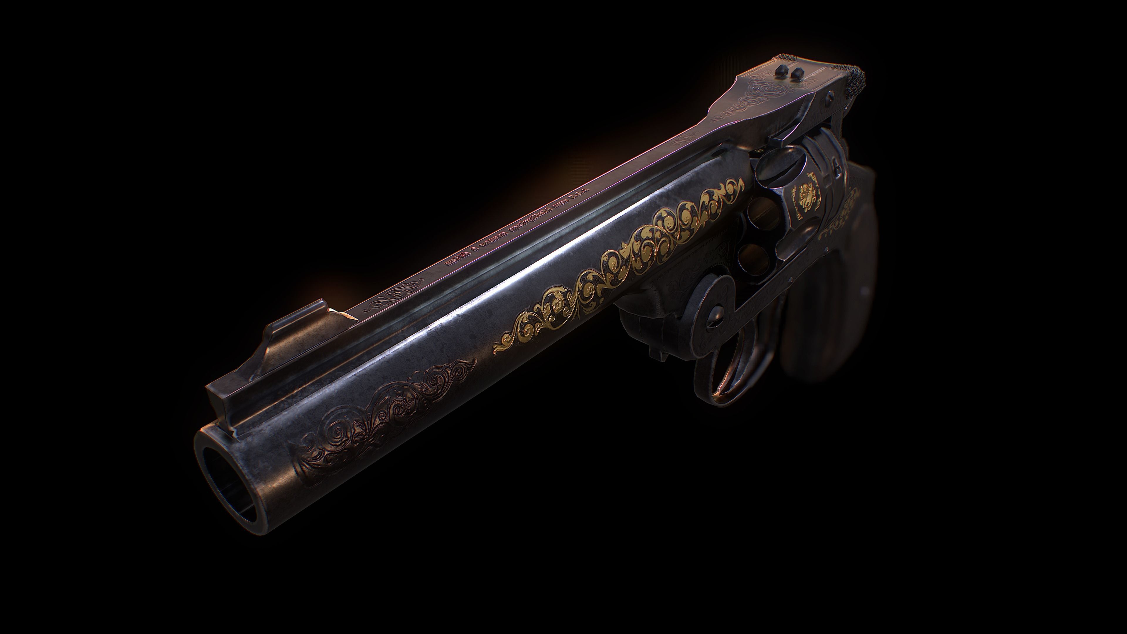 Henry Revolver Low-poly 3D model_4