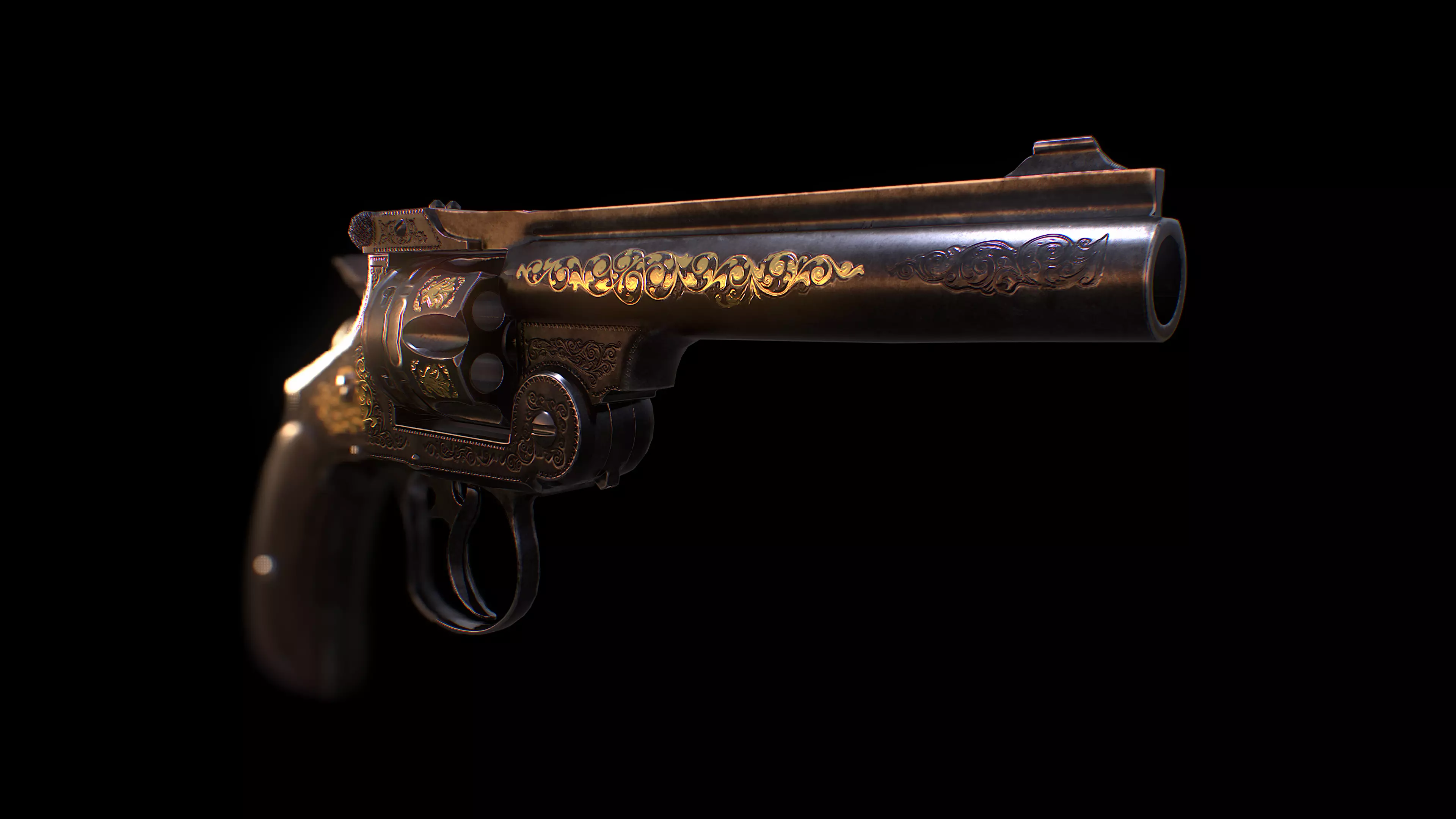 Henry Revolver Low-poly 3D model_0