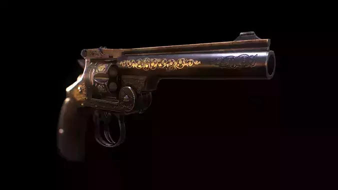 Henry Revolver Low-poly 3D model