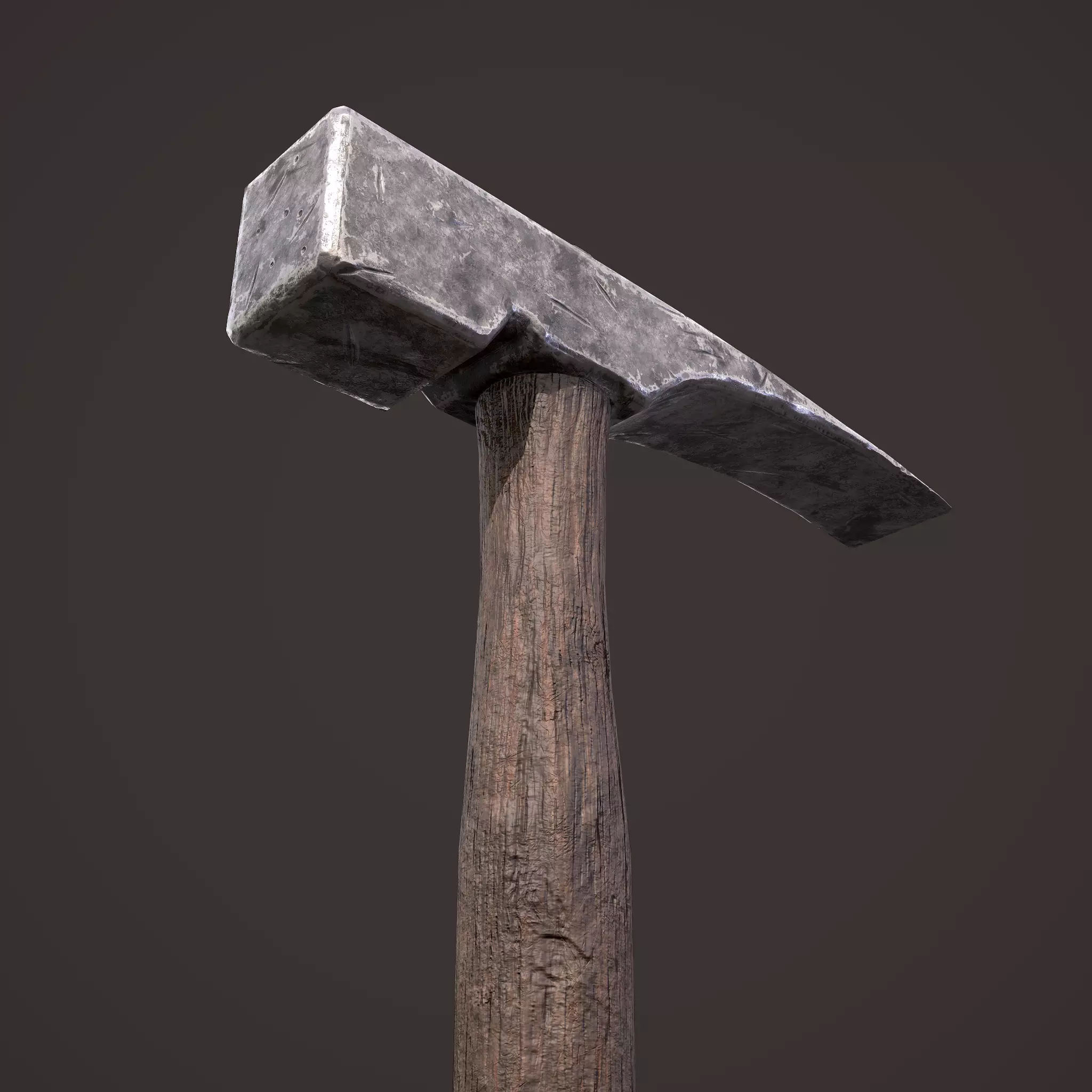 Medieval Hammer  Free low-poly 3D model_0