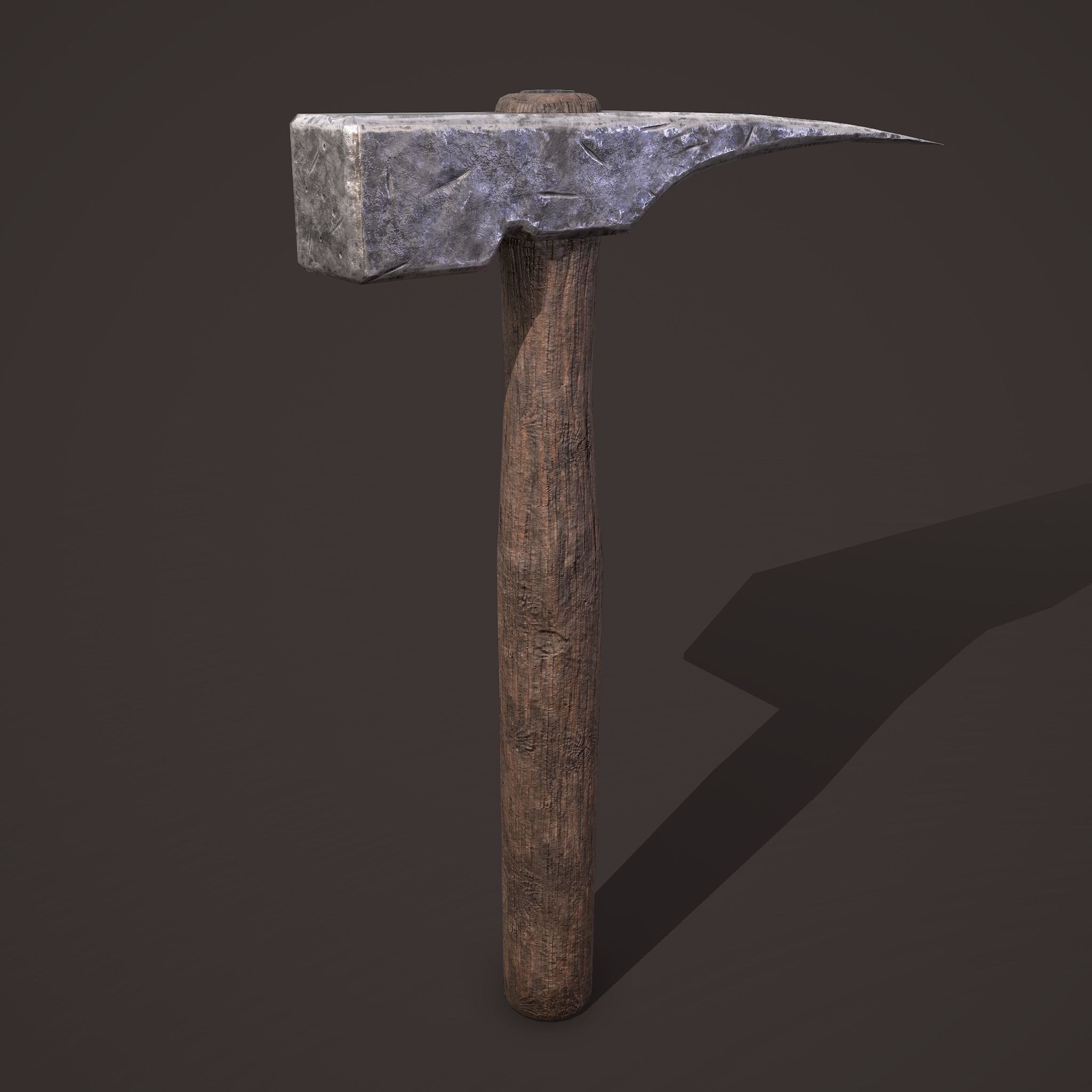 Medieval Hammer  Free low-poly 3D model_11