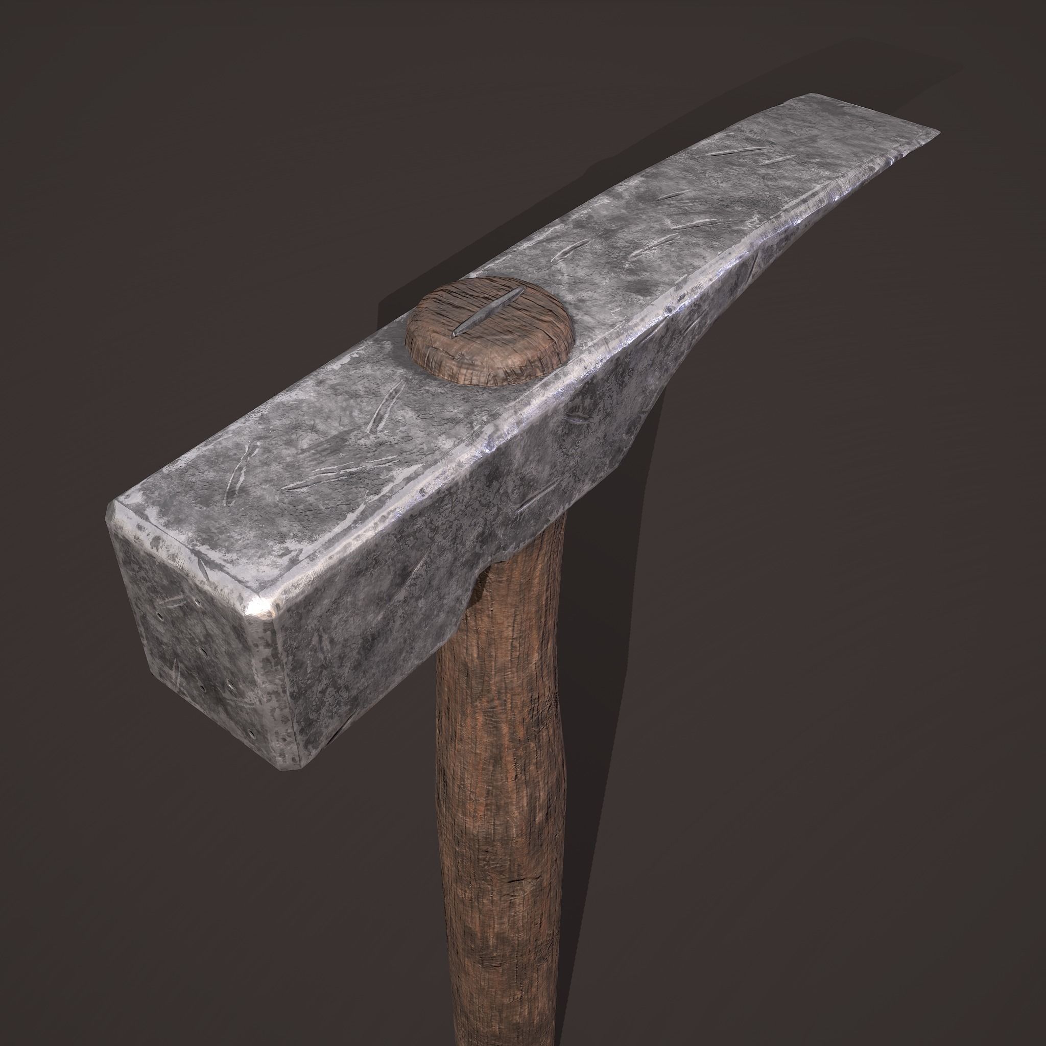 Medieval Hammer  Free low-poly 3D model_14