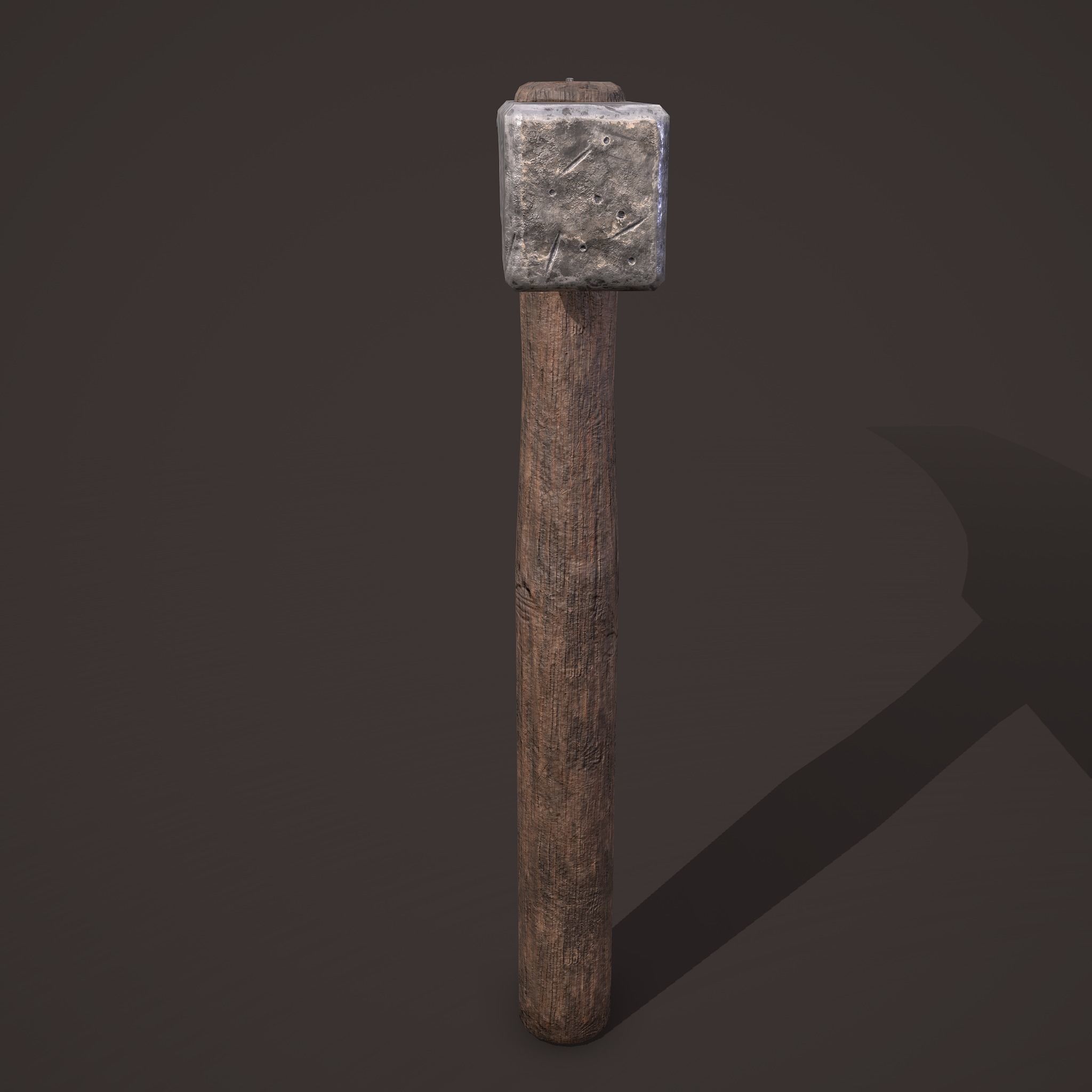 Medieval Hammer  Free low-poly 3D model_12