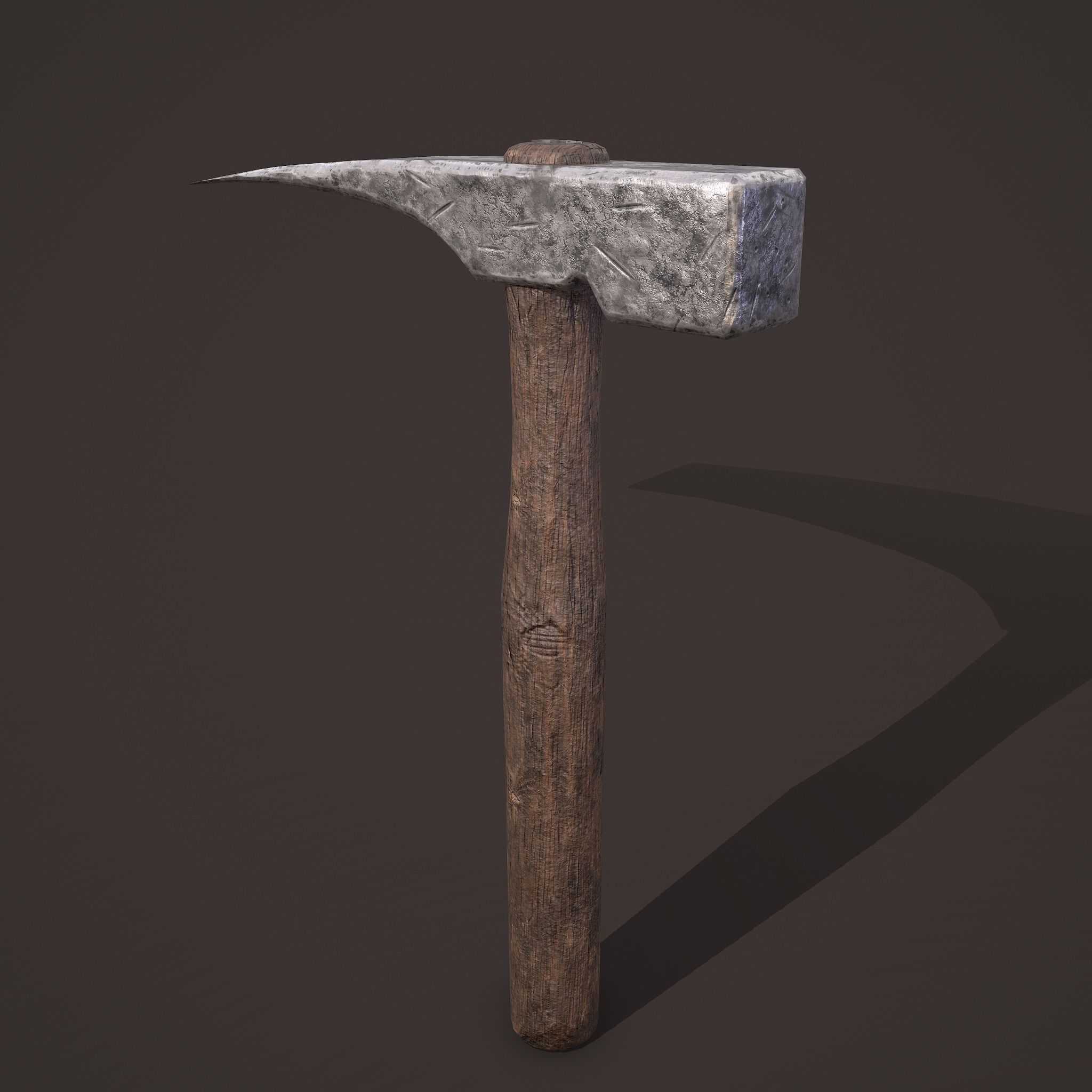 Medieval Hammer  Free low-poly 3D model_5