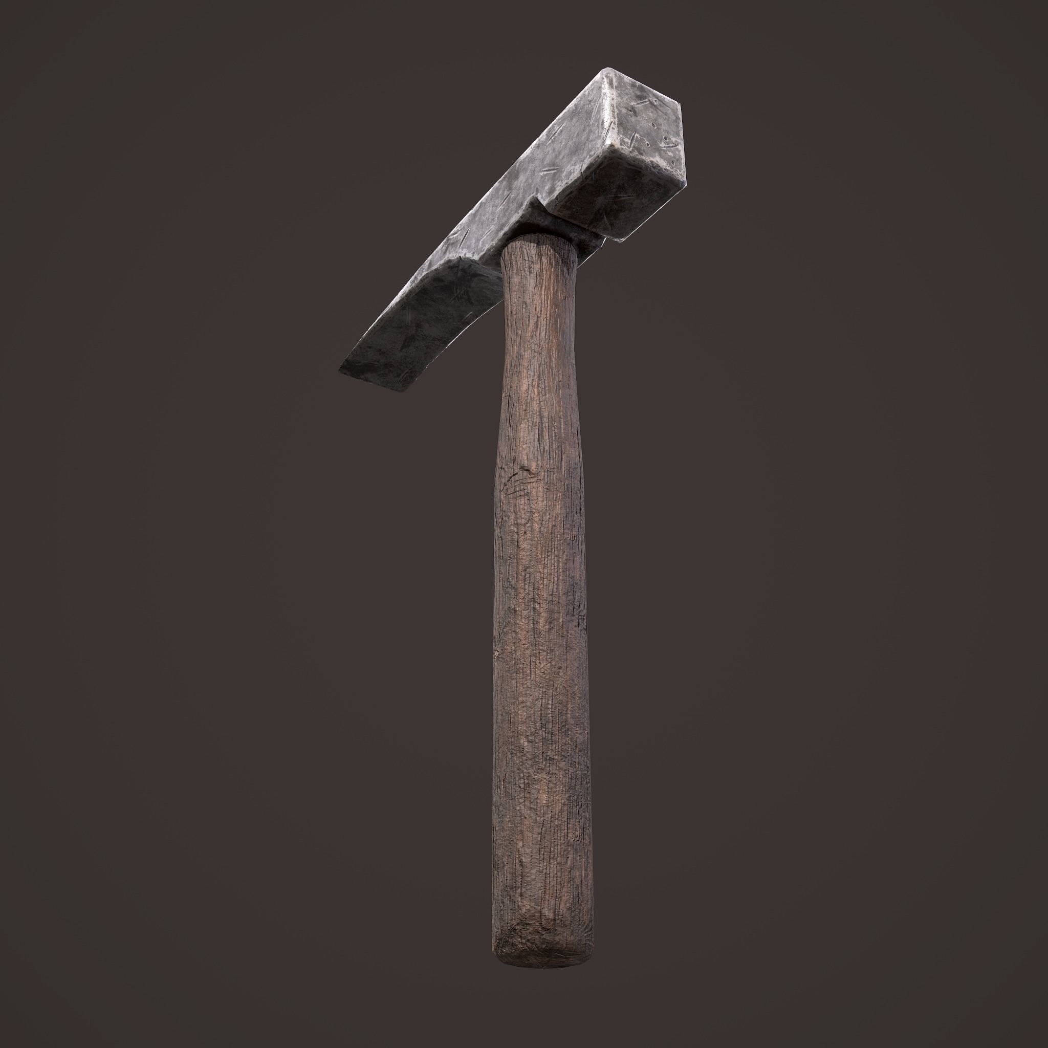 Medieval Hammer  Free low-poly 3D model_2