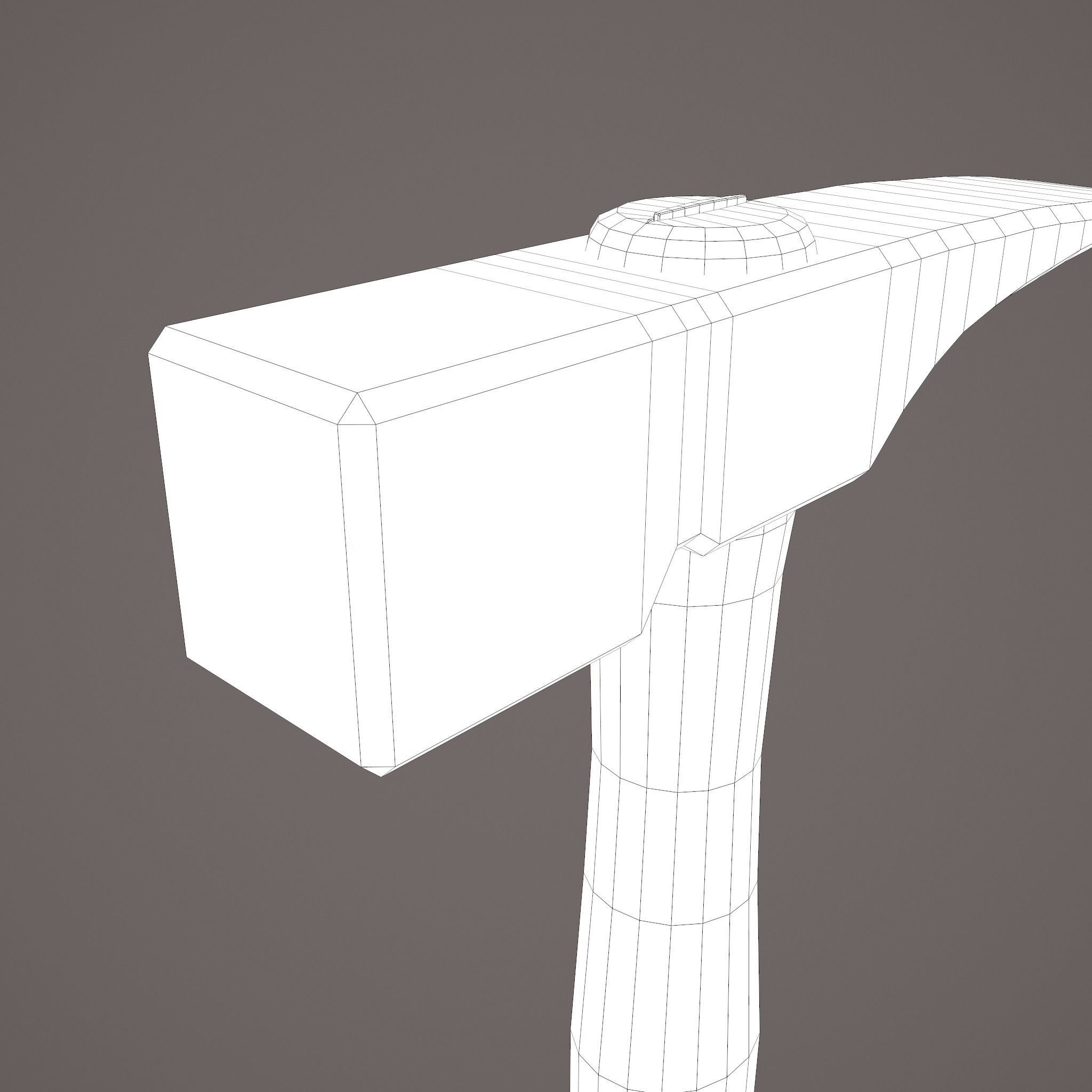 Medieval Hammer  Free low-poly 3D model_33