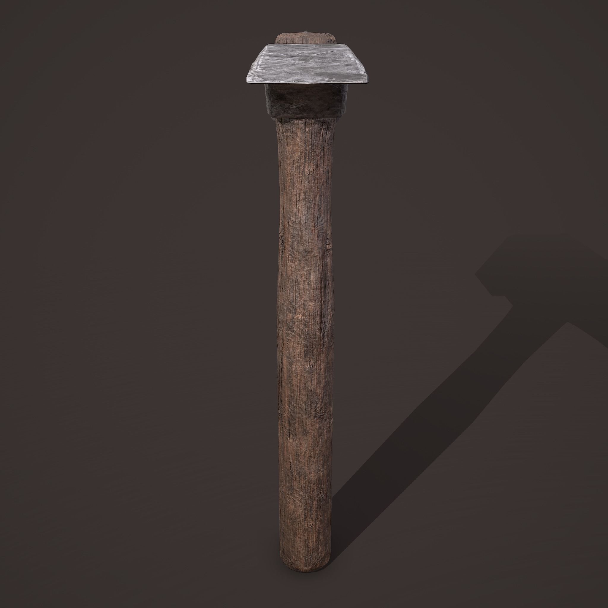Medieval Hammer  Free low-poly 3D model_8