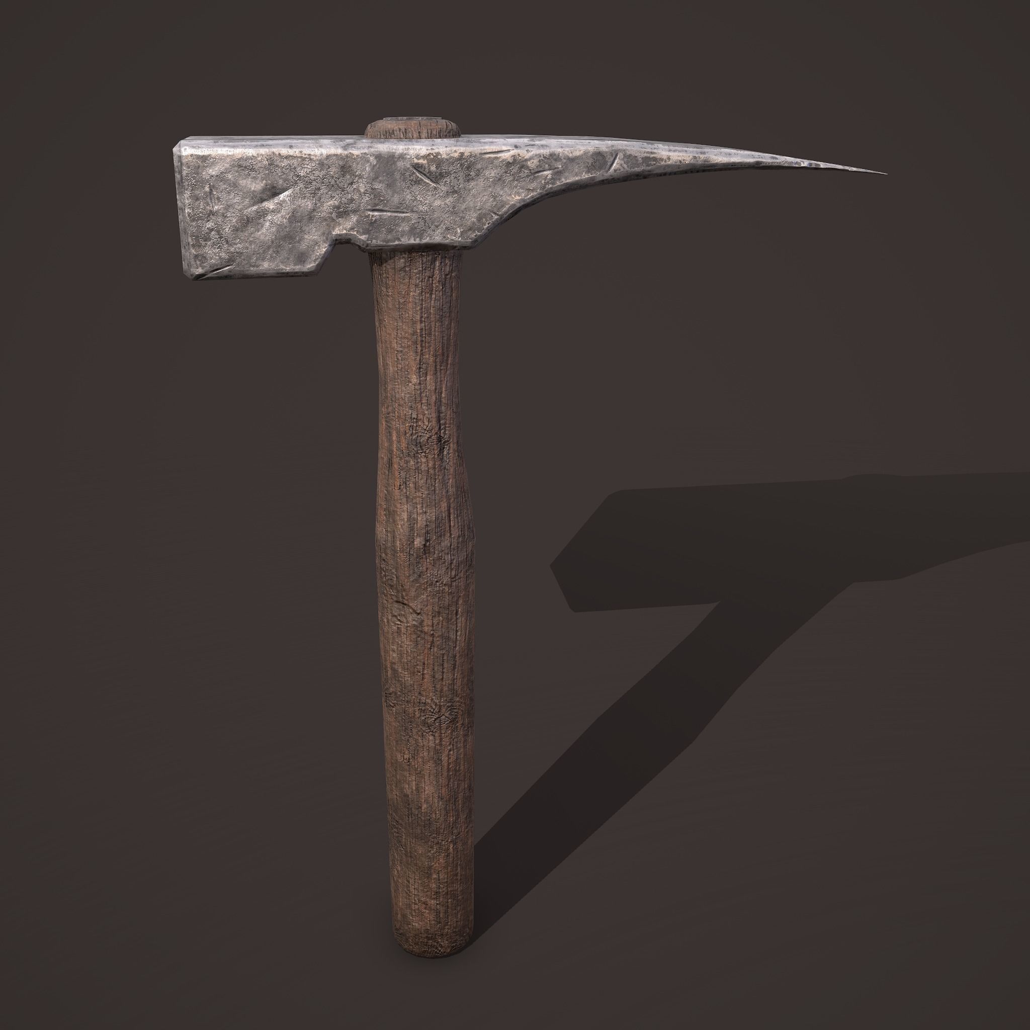 Medieval Hammer  Free low-poly 3D model_10