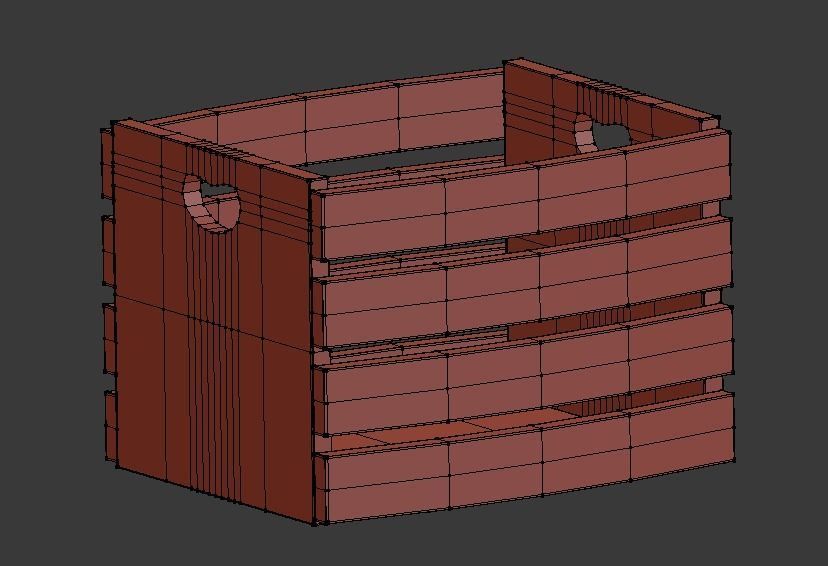 Crate three wooden crates Low-poly 3D model_10