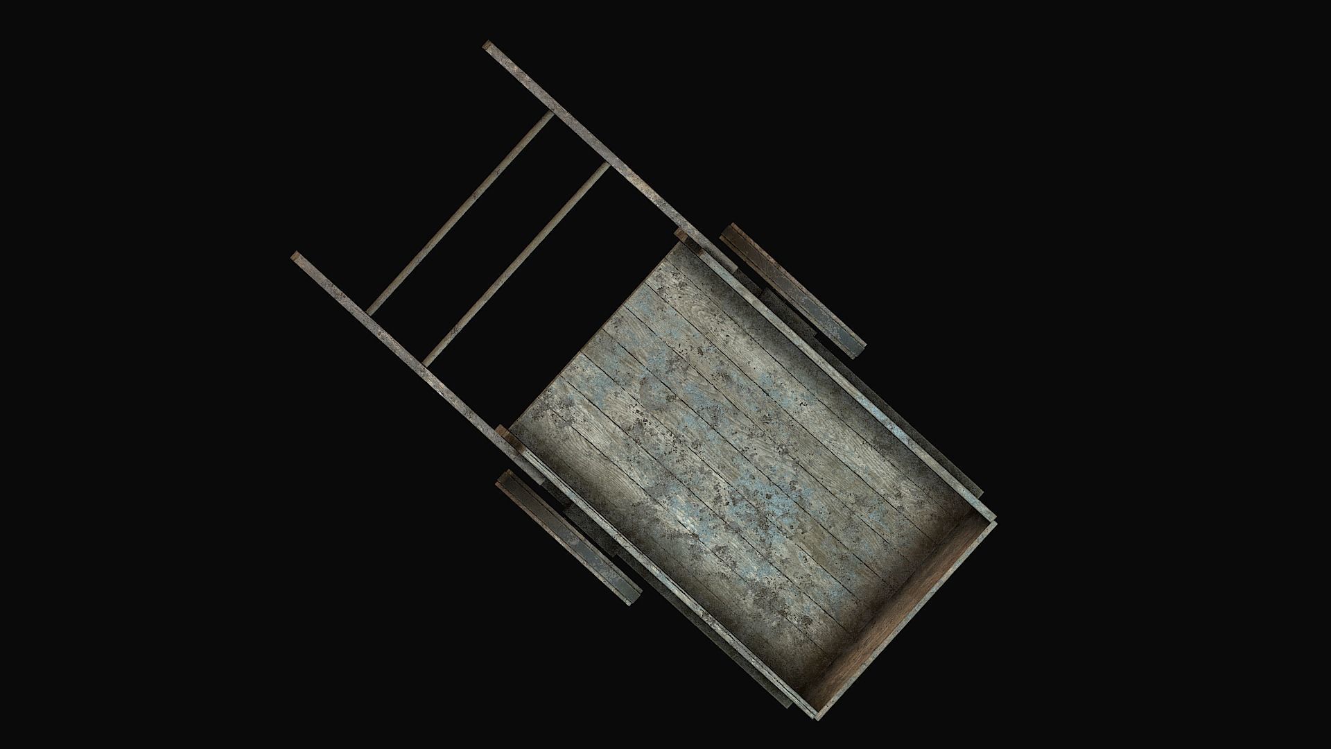 Wooden Cart Low-poly 3D model_8