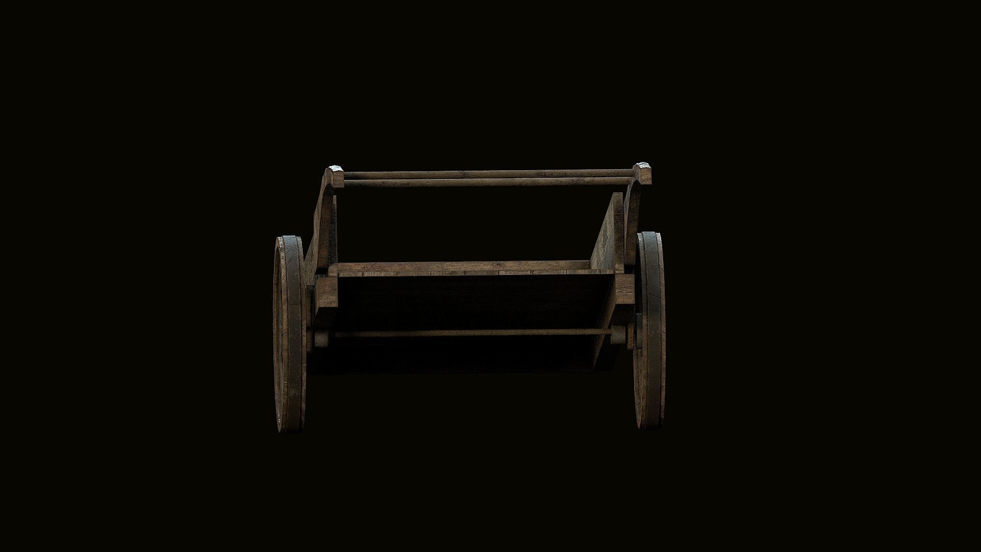 Wooden Cart Low-poly 3D model_5