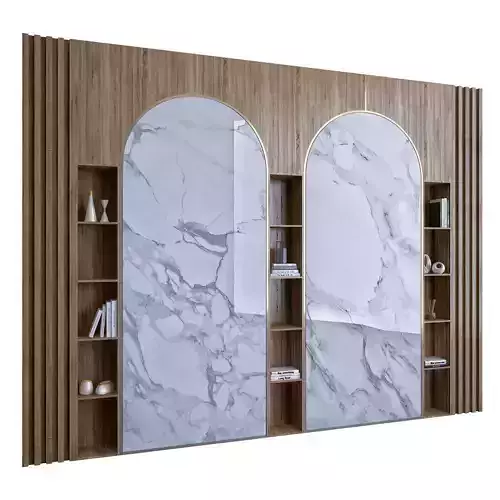 Wood Marble Shelf 1 3D model