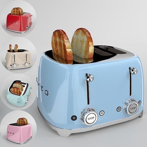 Smeg Toaster TSF03 Blender Cycles 3D model