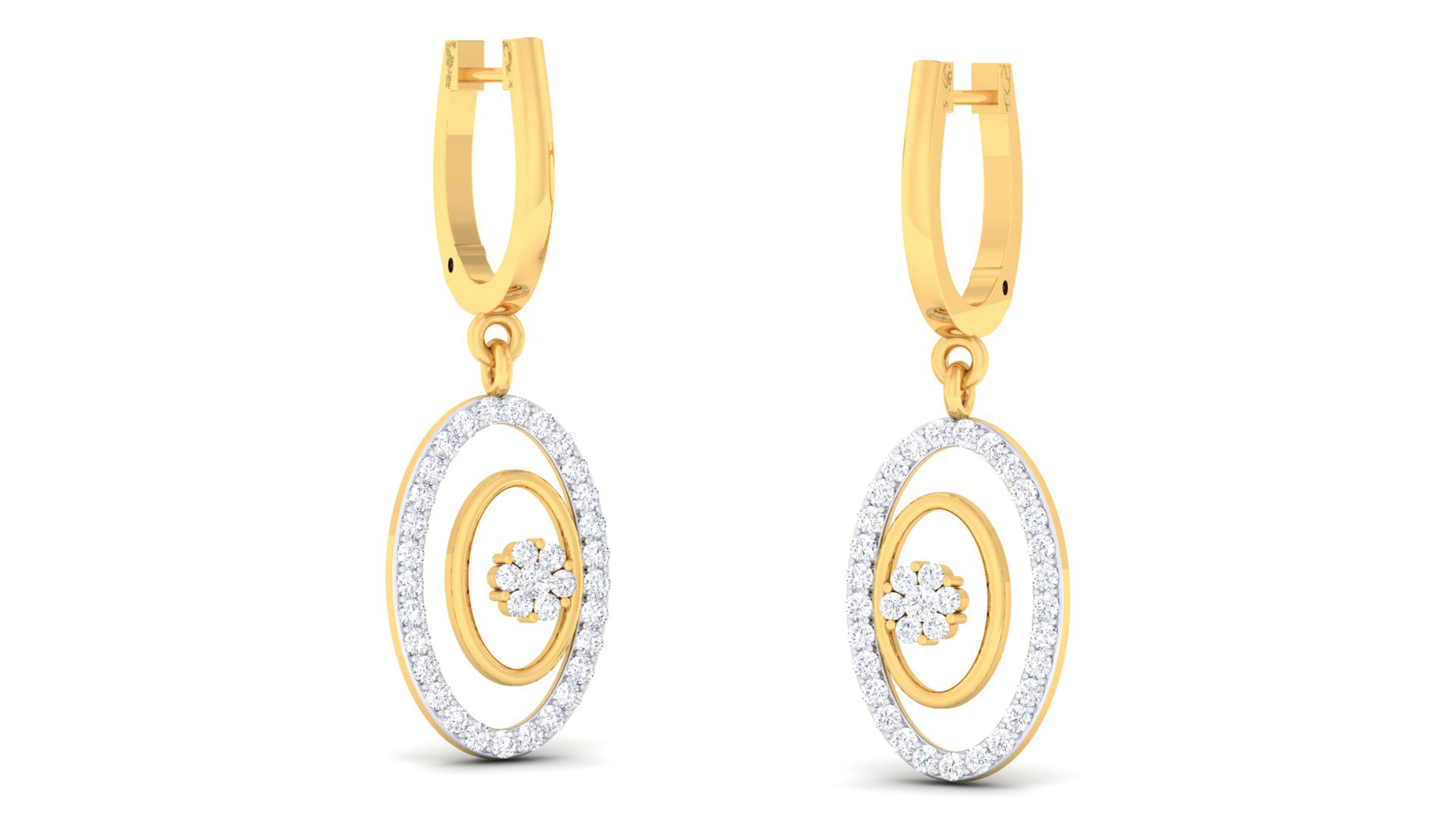 Women light weight pendant earrings 3dm stl render detail  3D print model_2