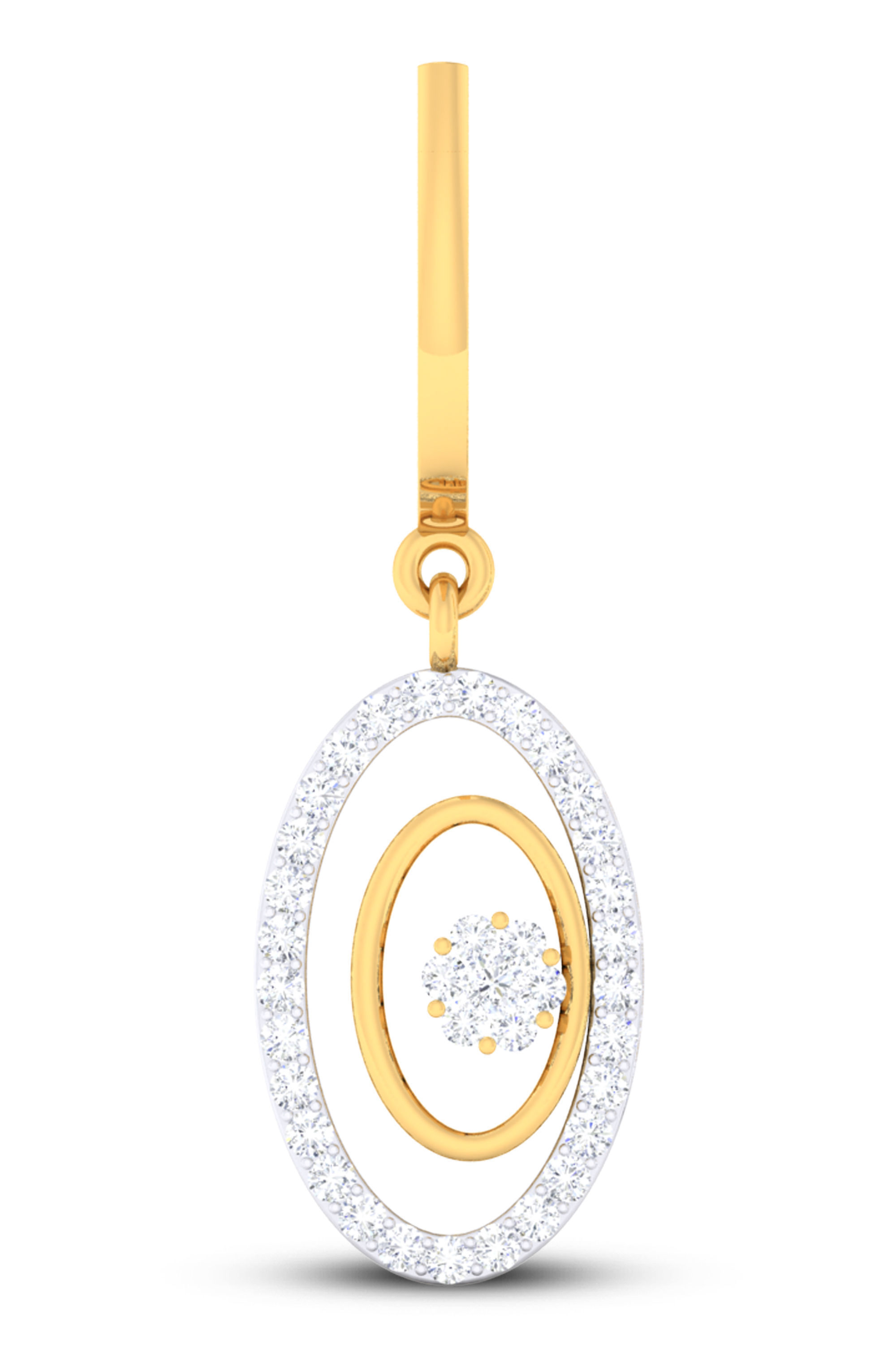 Women light weight pendant earrings 3dm stl render detail  3D print model_3