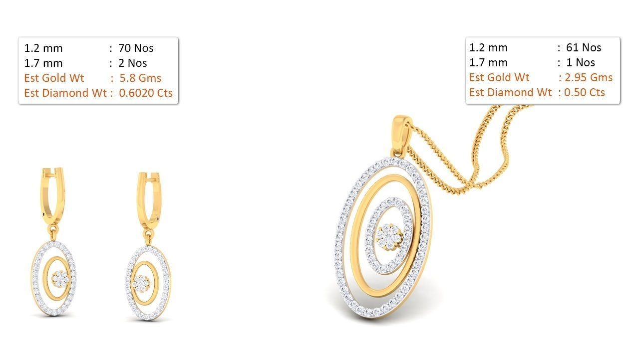 Women light weight pendant earrings 3dm stl render detail  3D print model_1