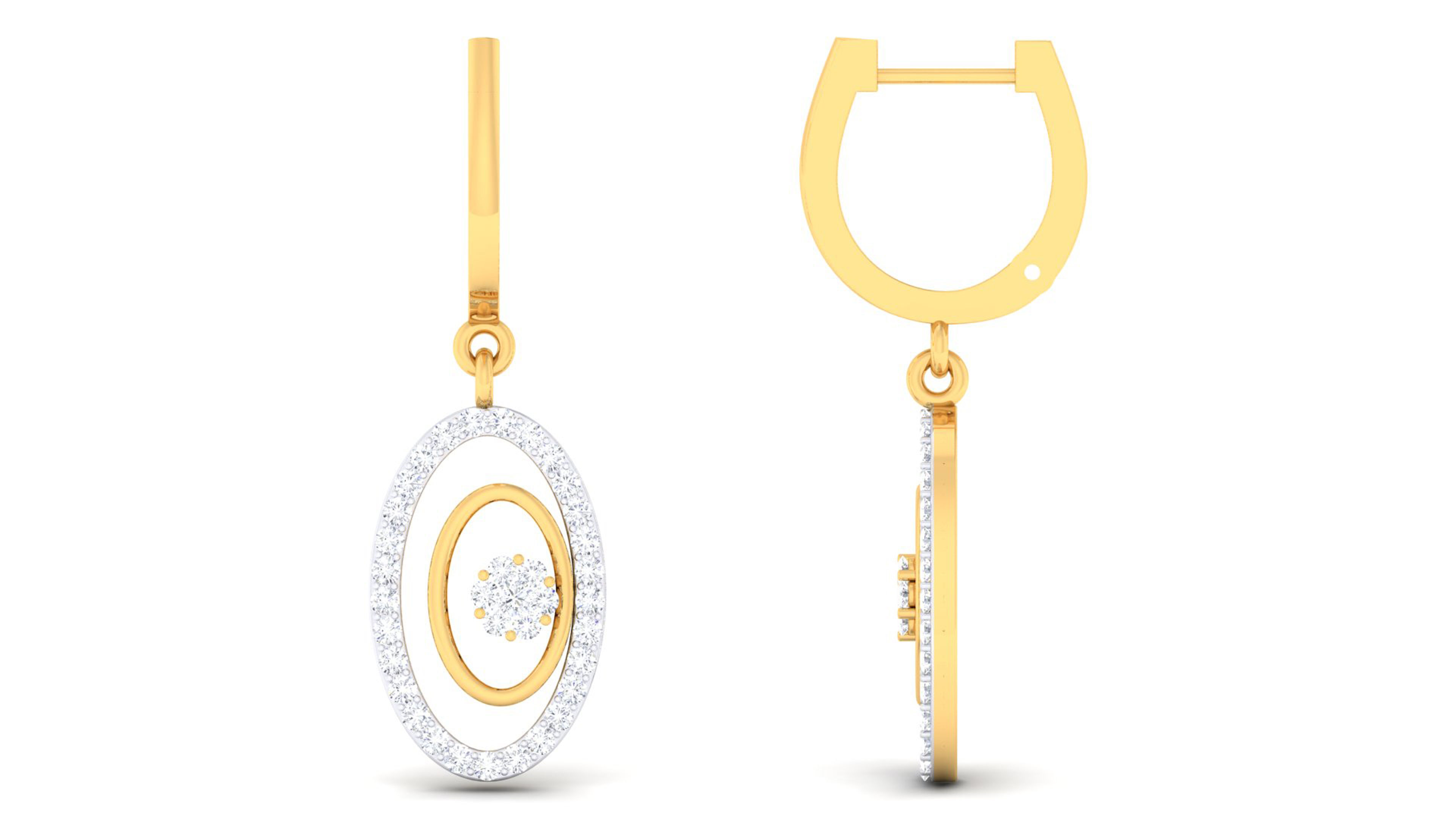 Women light weight pendant earrings 3dm stl render detail  3D print model_5