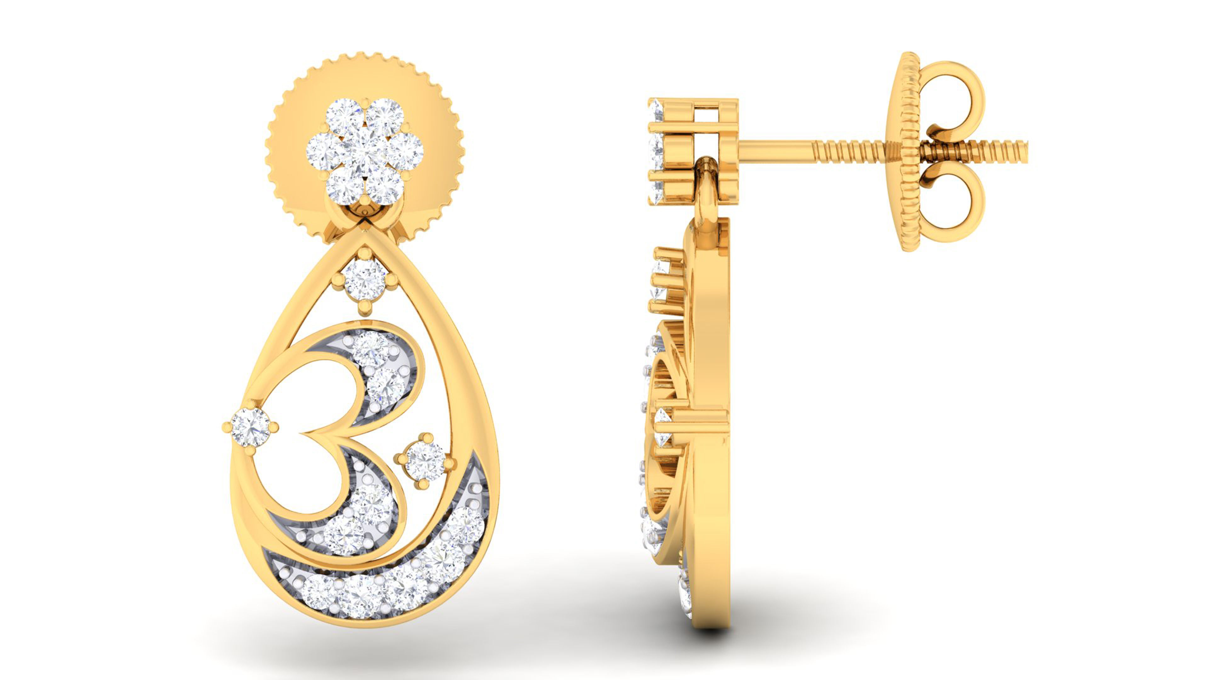 Women pendant earrings set 3dm mgx render detail  3D print model_4