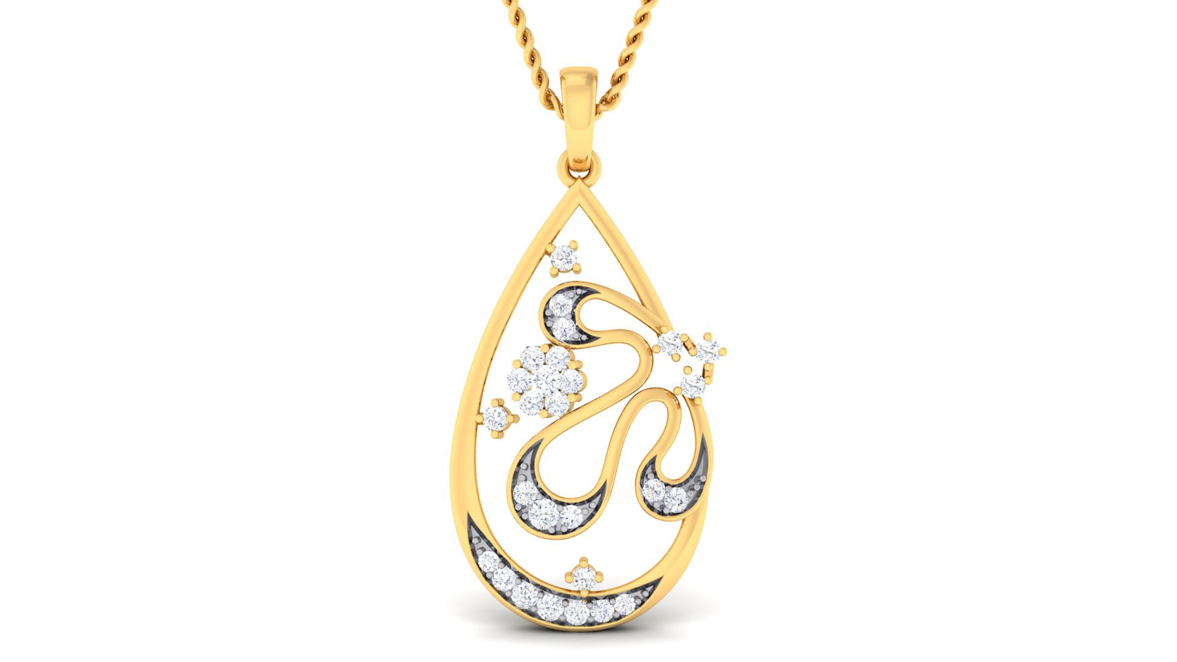 Women pendant earrings set 3dm mgx render detail  3D print model_8