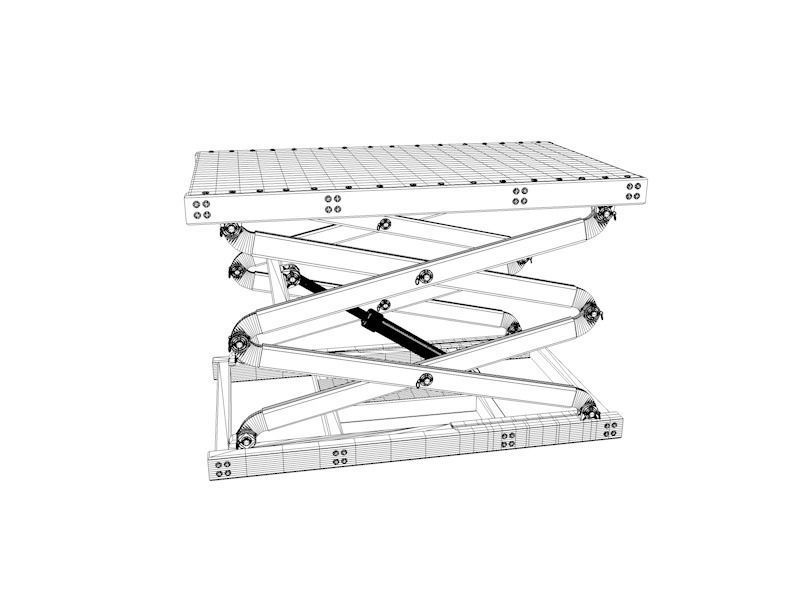 Scissor Table Lift 3D Model 3D model_5
